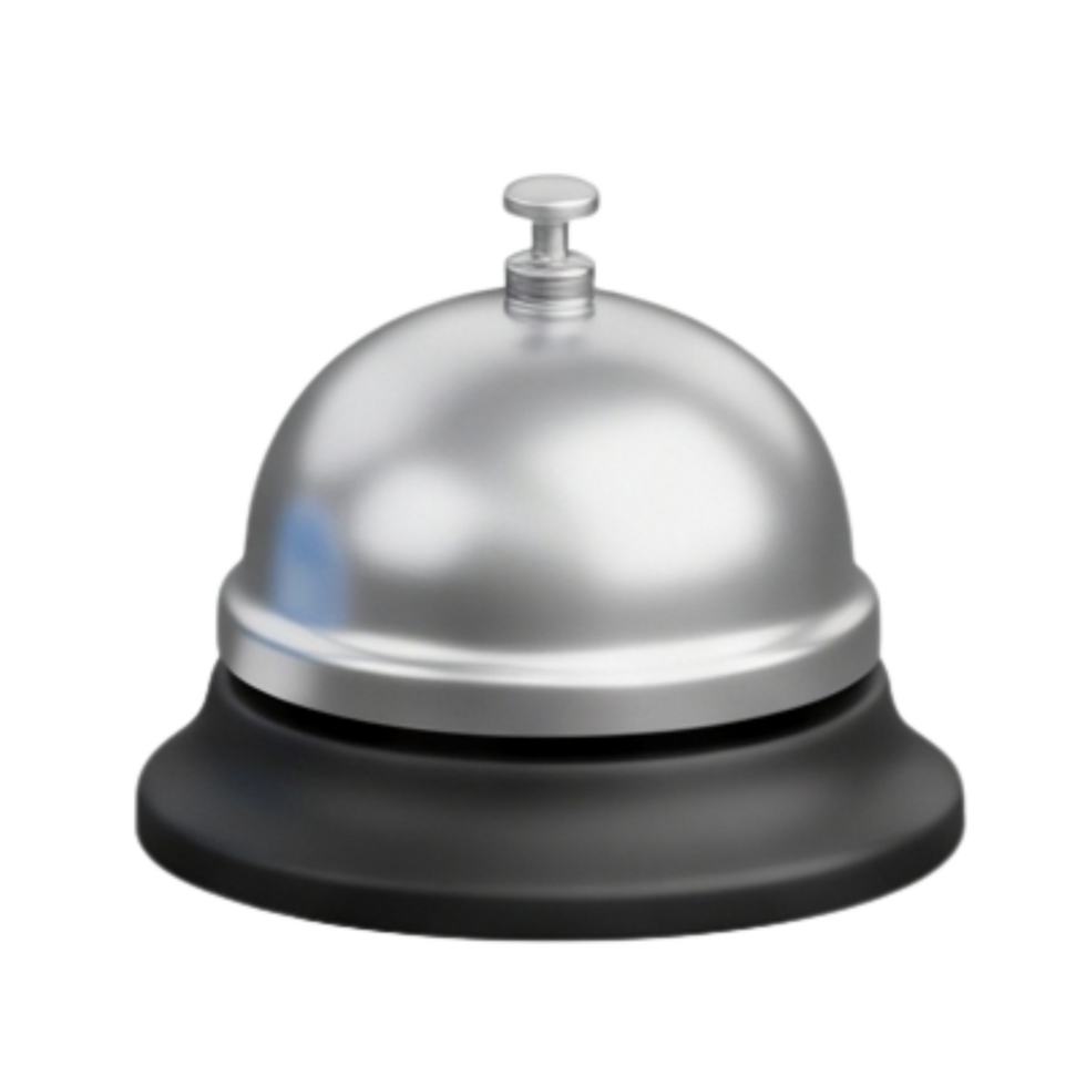 silver reception bell on black base free png Tour